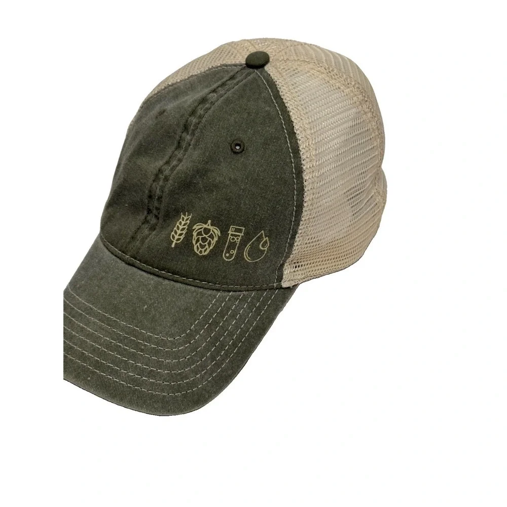Founders Brewing Trucker Hat Olive Green Cream Mesh Snapback Beer Brewing Icons
